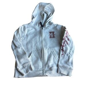 Tommy Hilfiger Gray Kids Hoodie‎ with Maroon Graphic Print Winter Fall Comfort